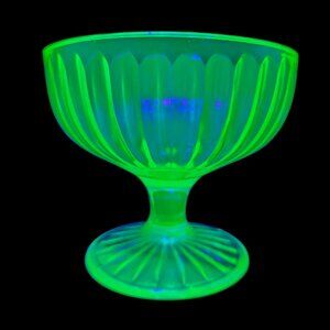 Vintage Uranium Depression Glass Collectible Drink Glass